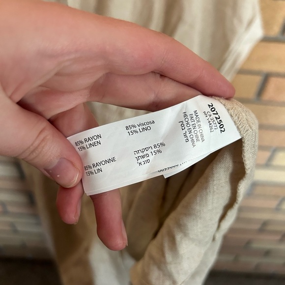 NWT Dex Tan Linen Blend Dolman Sleeve V Neck Midi Dress Size 1X - Picture 6 of 7